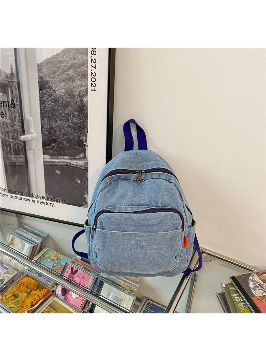 Y2k Casual Large Denim Backpack