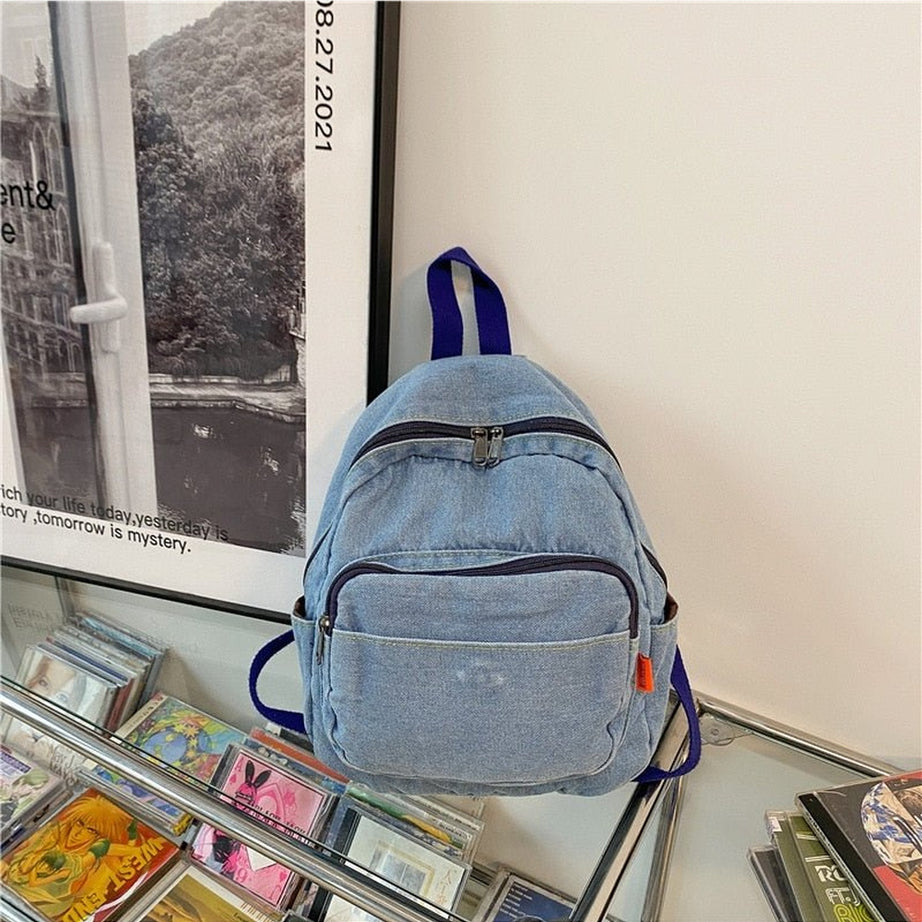 Y2k Casual Large Denim Backpack