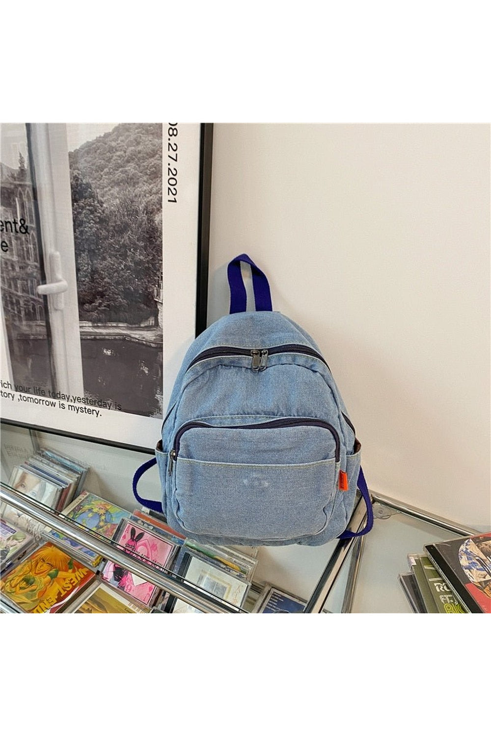 Y2k Casual Large Denim Backpack