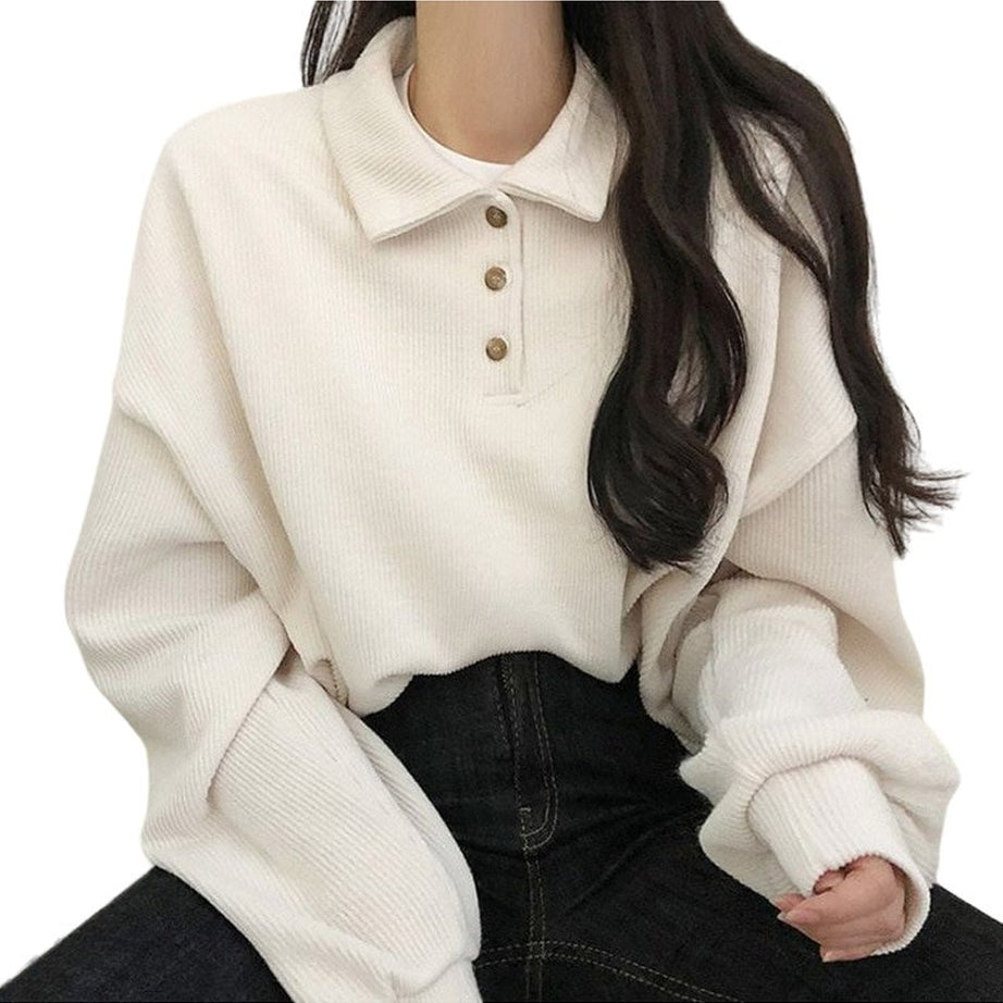 Y2k Casual Polo Long Sleeve T-Shirt