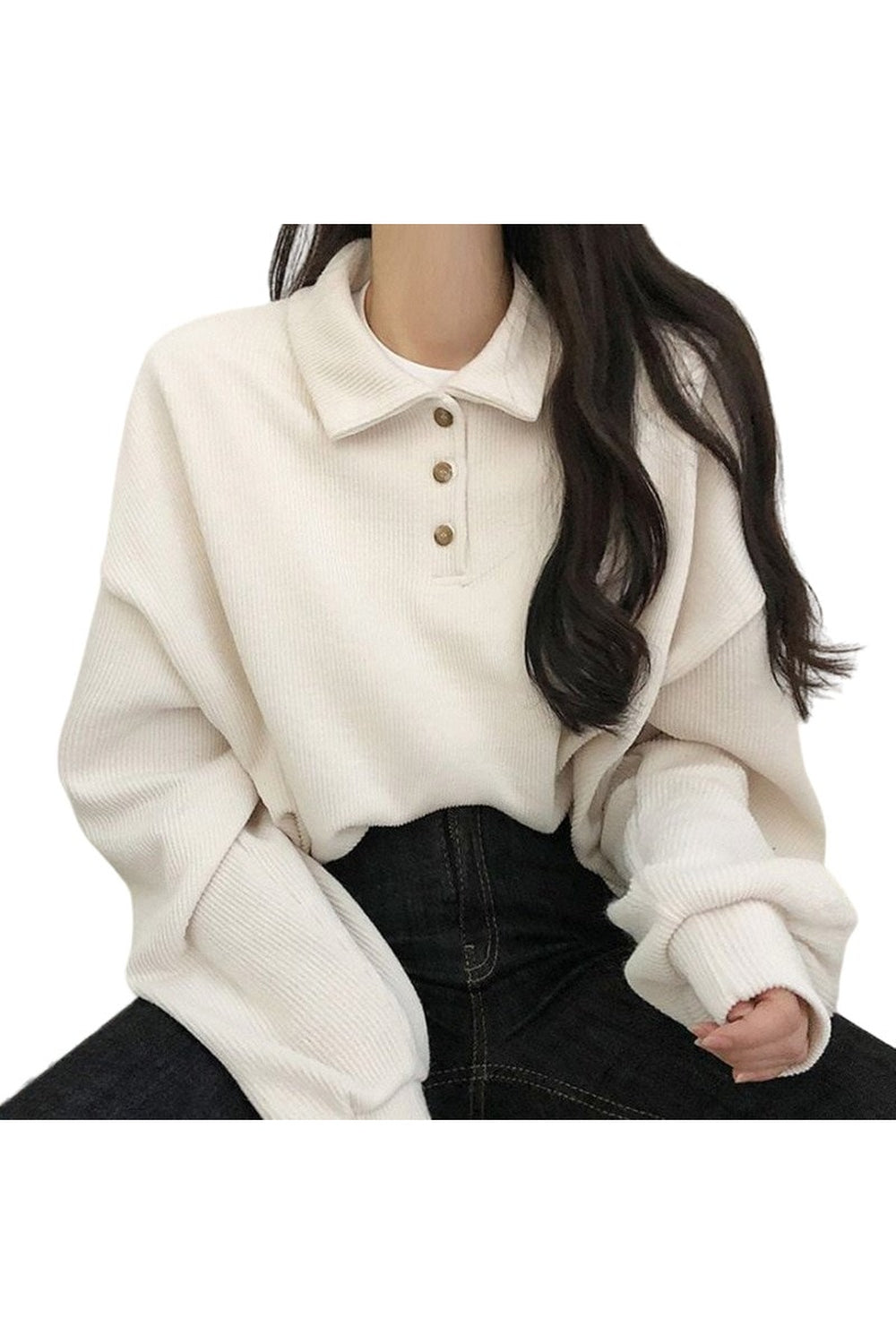 Y2k Casual Polo Long Sleeve T-Shirt