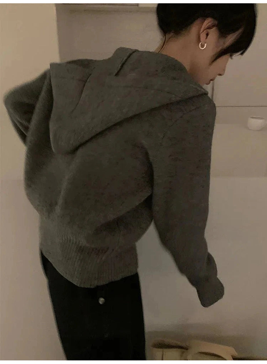 Y2k Acubi Solid Cardigan