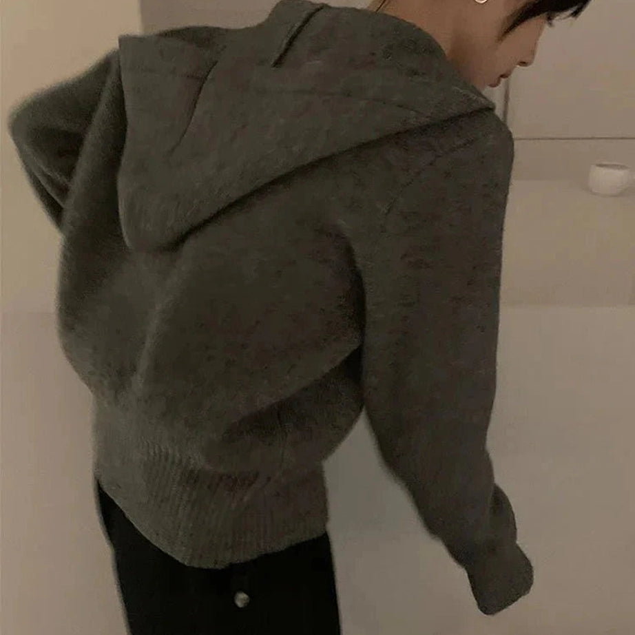 Y2k Acubi Solid Cardigan