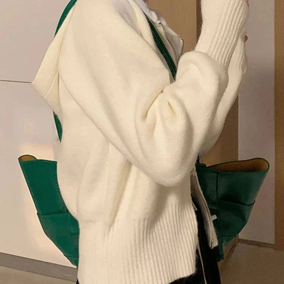 Y2k Acubi Solid Cardigan