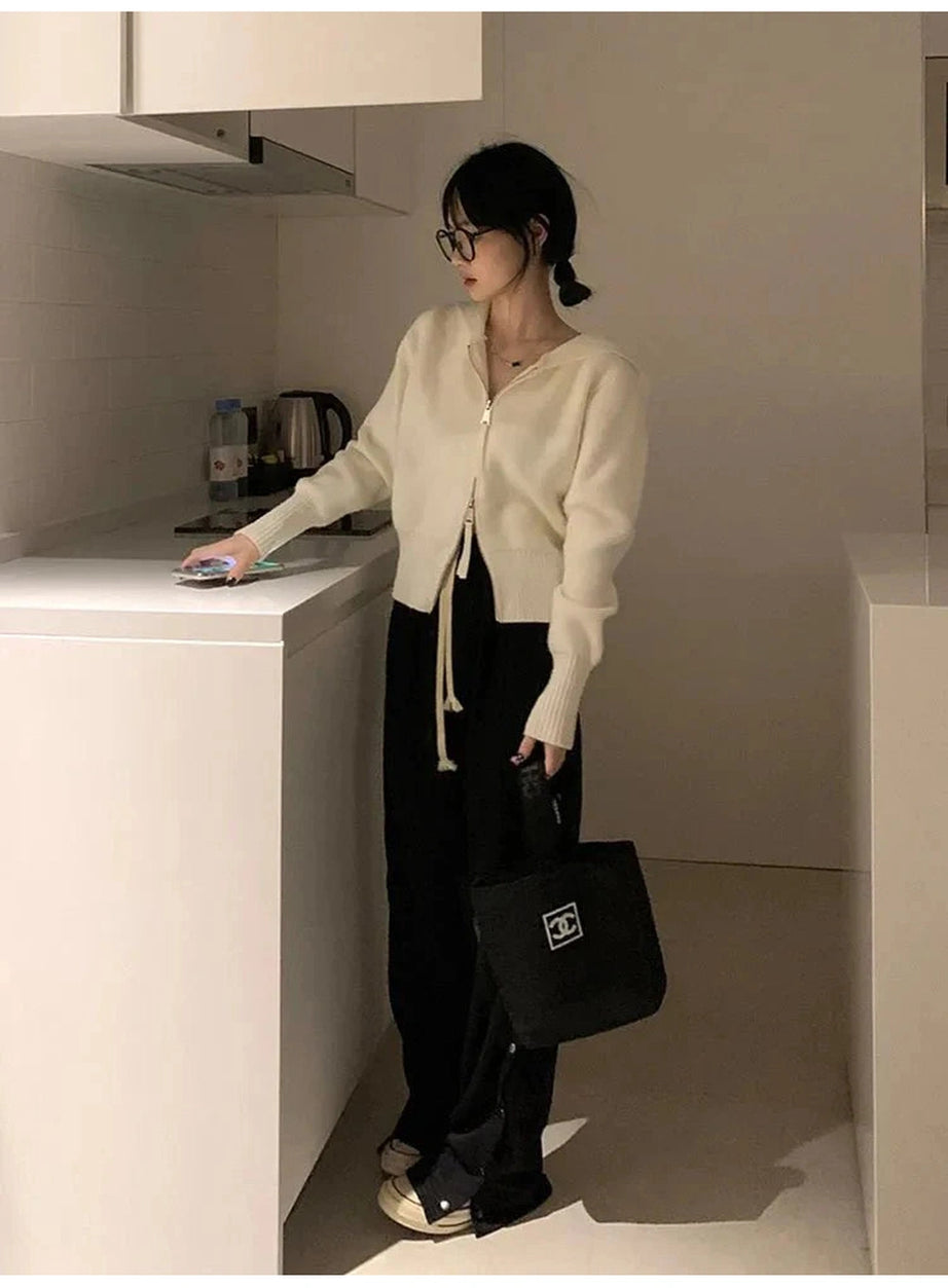 Y2k Acubi Solid Cardigan