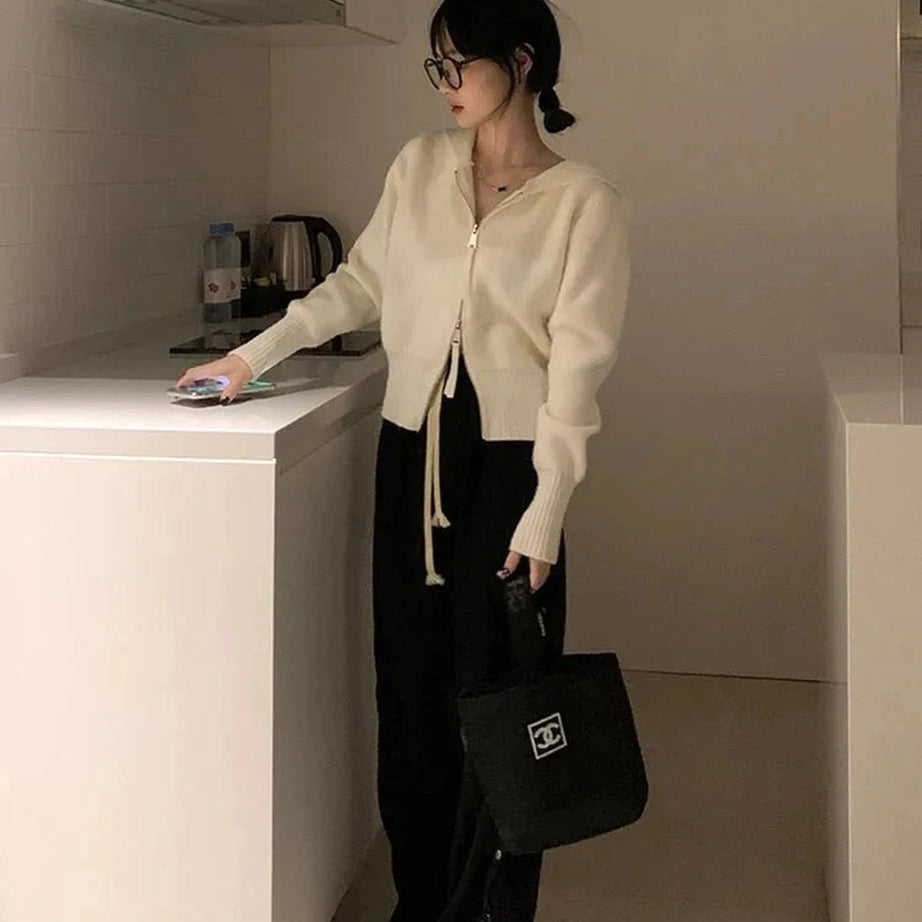 Y2k Acubi Solid Cardigan