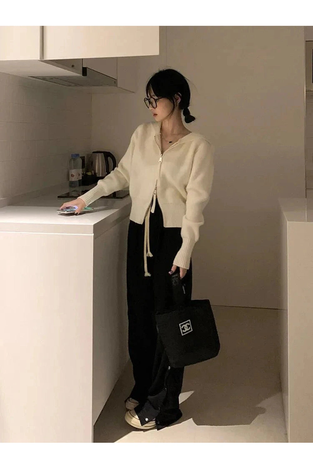 Y2k Acubi Solid Cardigan