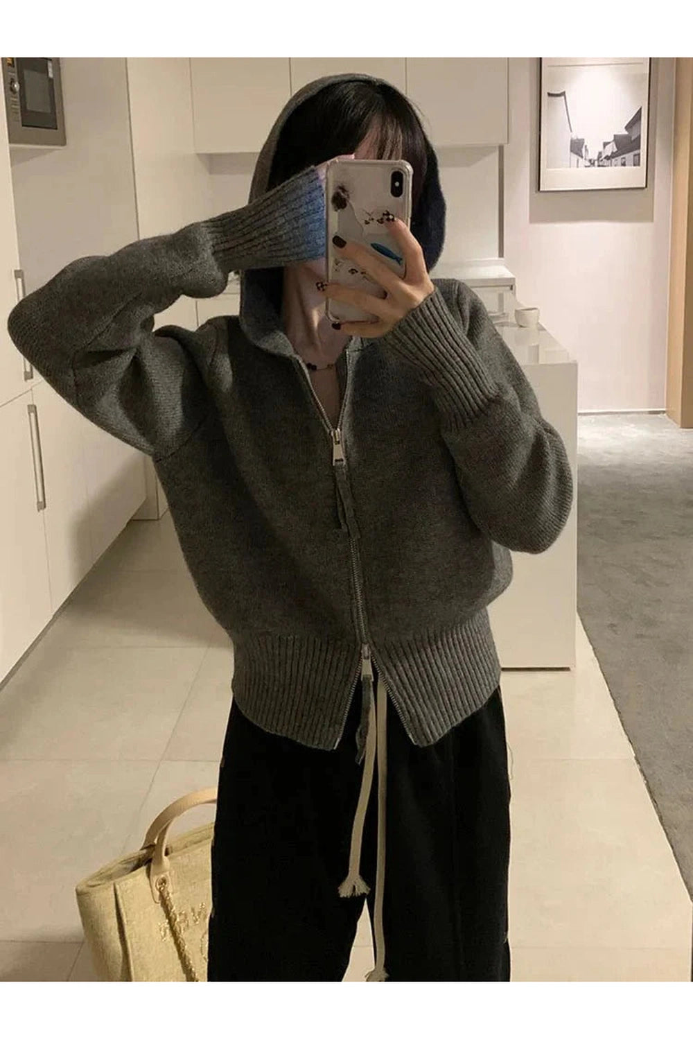 Y2k Acubi Solid Cardigan