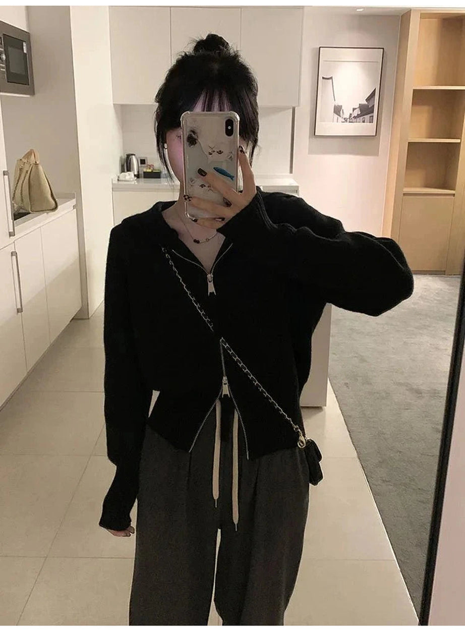 Y2k Acubi Solid Cardigan