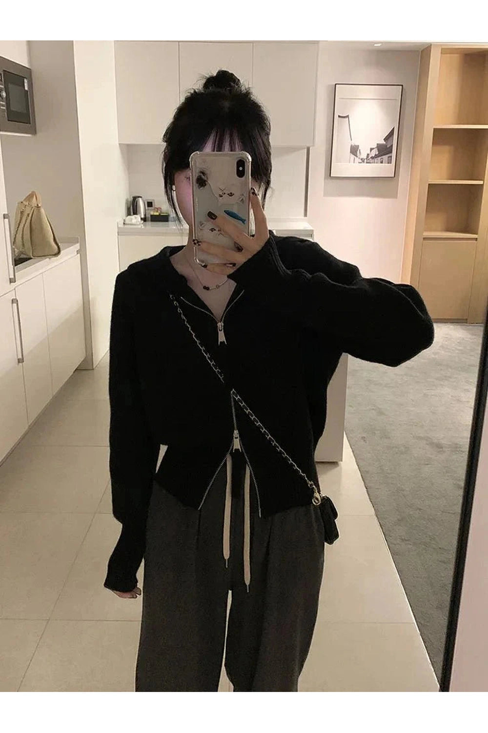 Y2k Acubi Solid Cardigan