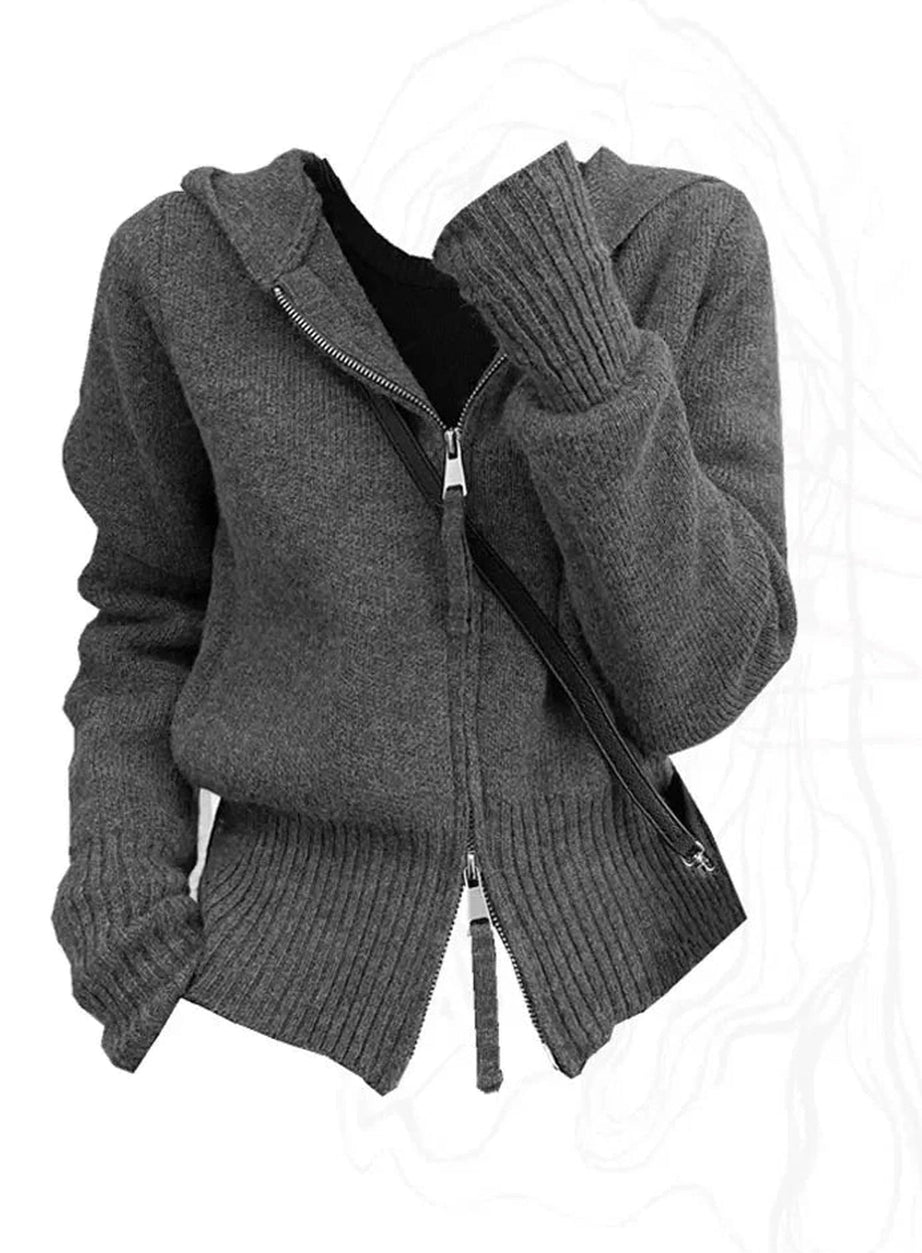 Y2k Acubi Solid Cardigan