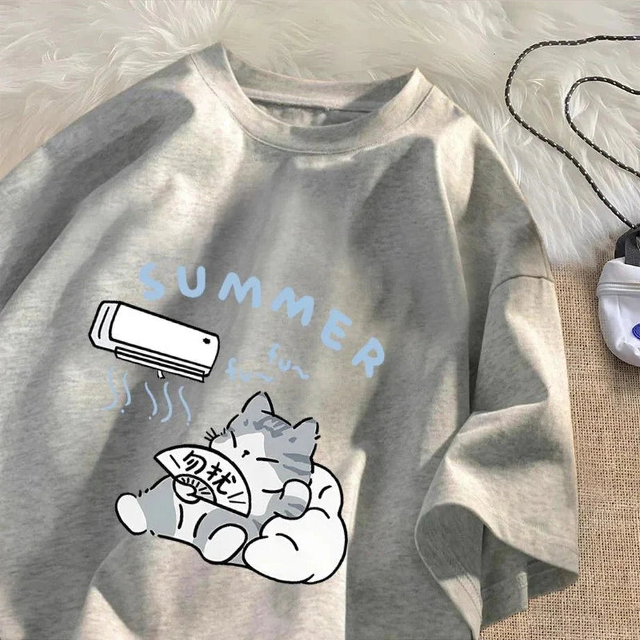 Y2k Cat Air Conditioner T-shirt