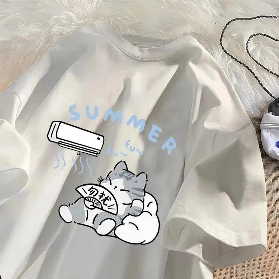 Y2k Cat Air Conditioner T-shirt