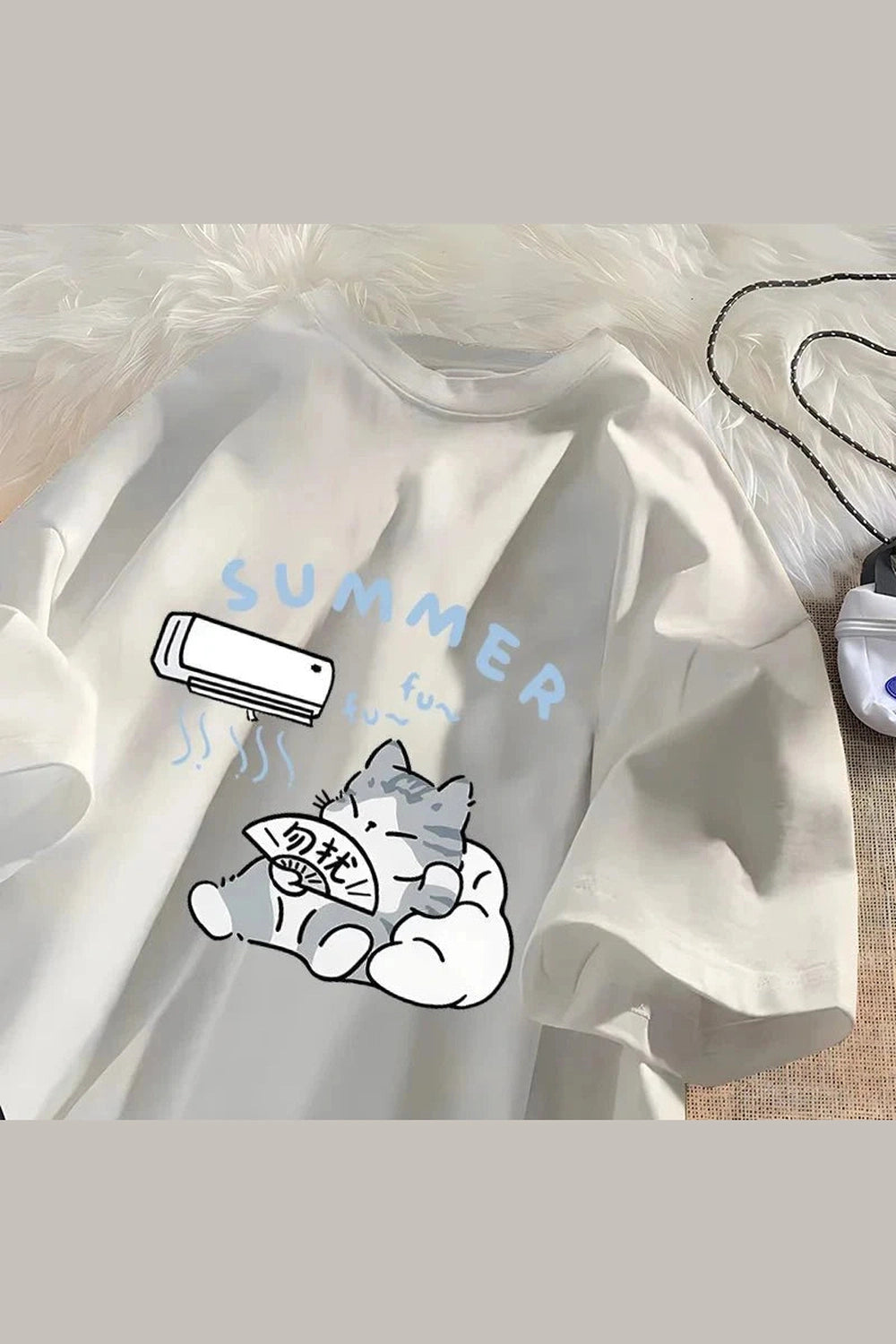 Y2k Cat Air Conditioner T-shirt