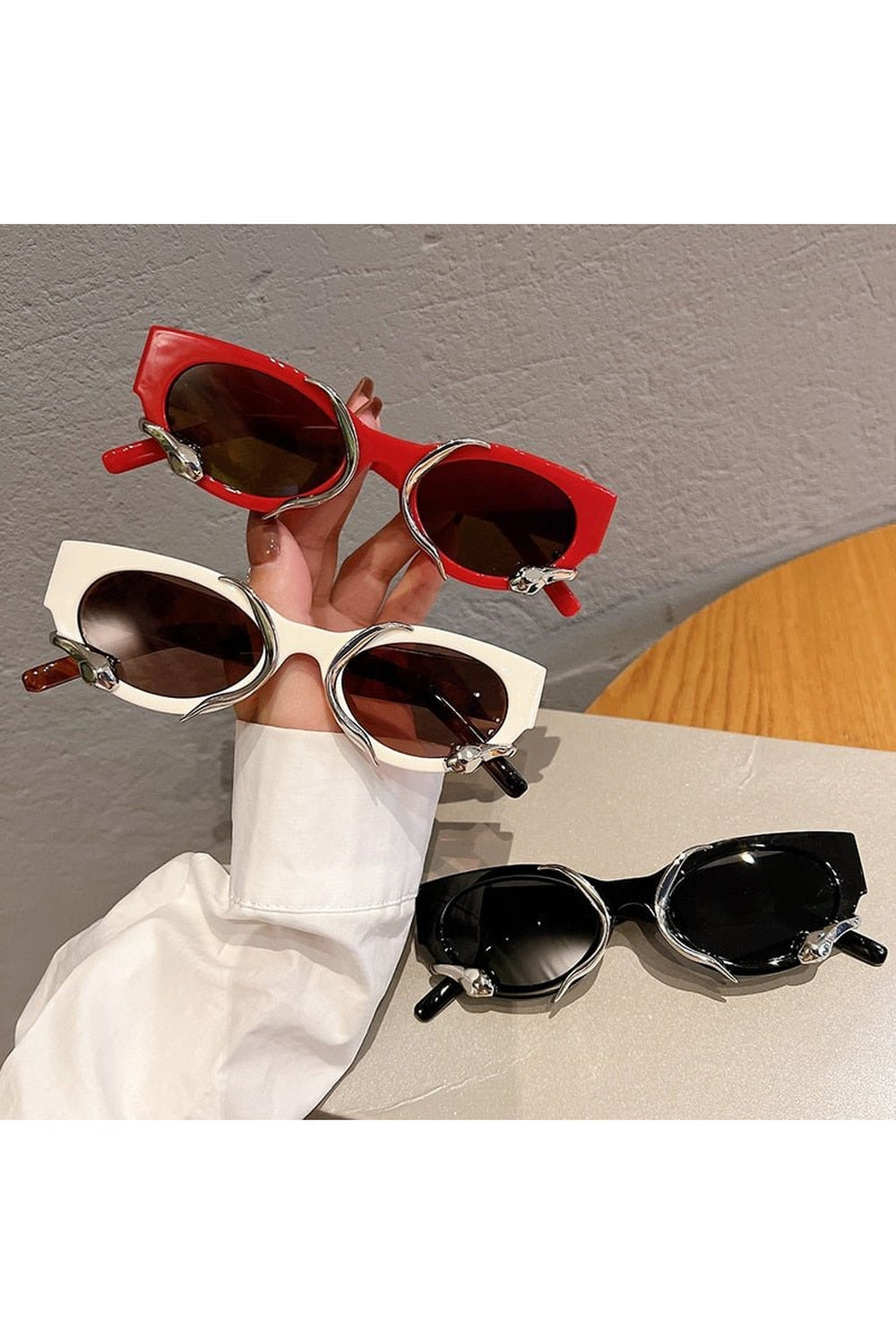 Y2k Cat Eye Snake Wrapped Sunglasses