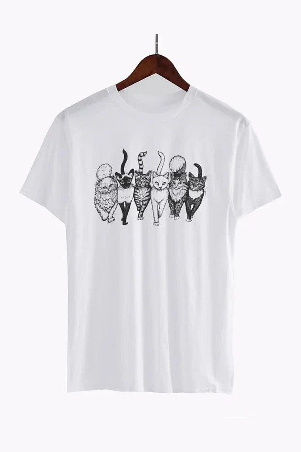 Y2k Cat Gang Graphic Women's Cotton T-Shirt