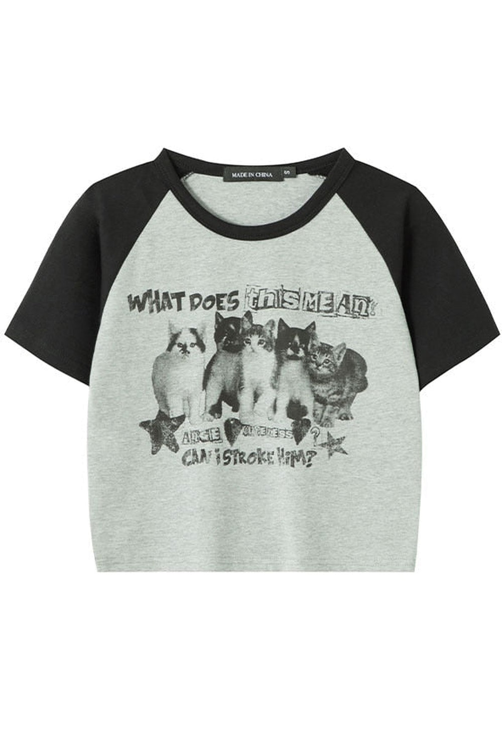 Y2k Cat Print Crop Top