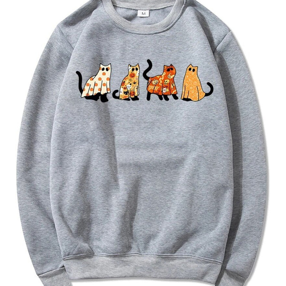 Y2k Cat Pumpkin Halloween Hoodie