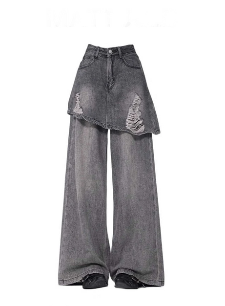 Grunge-Schlagjeans mit Rock