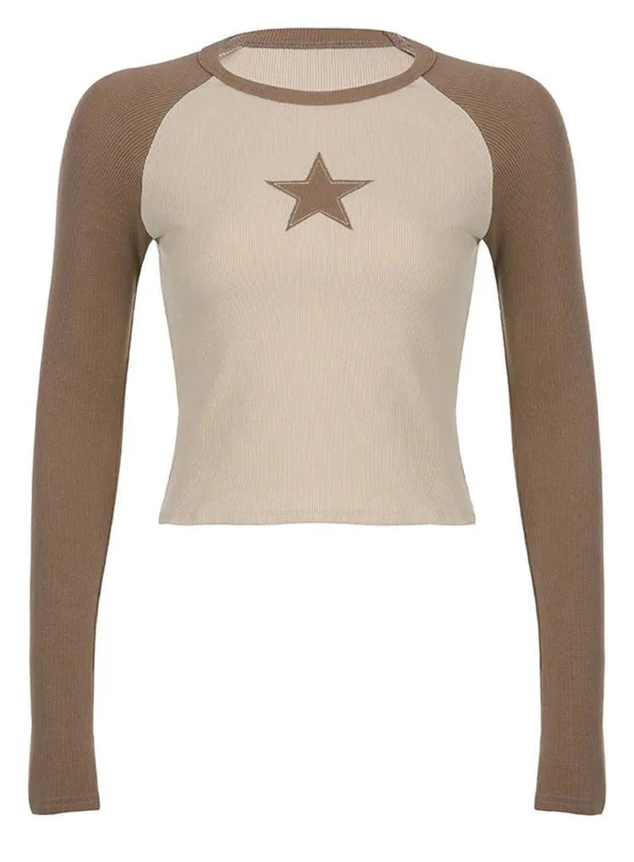 Y2k Celestial Contrast Crop Top