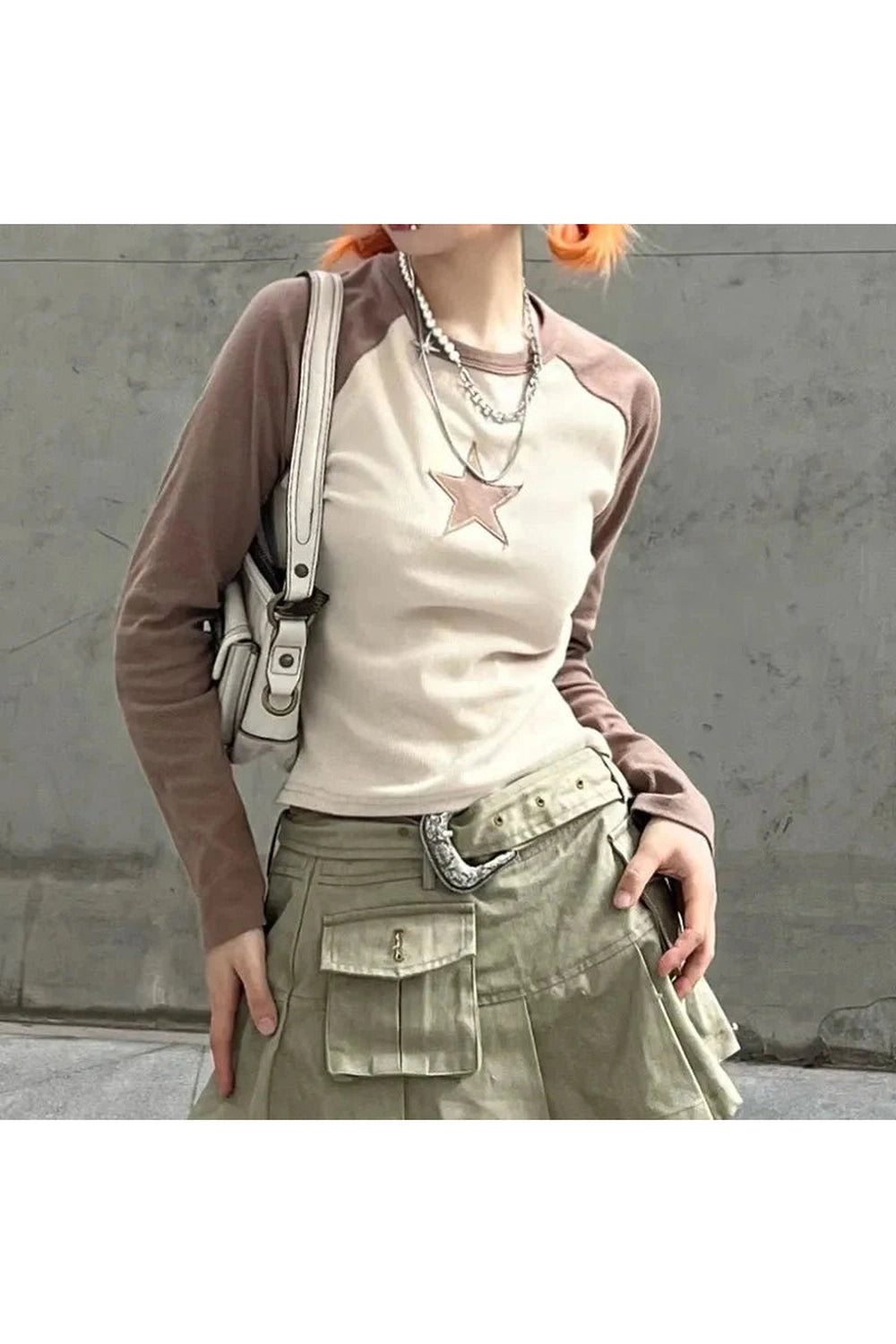 Y2k Celestial Contrast Crop Top