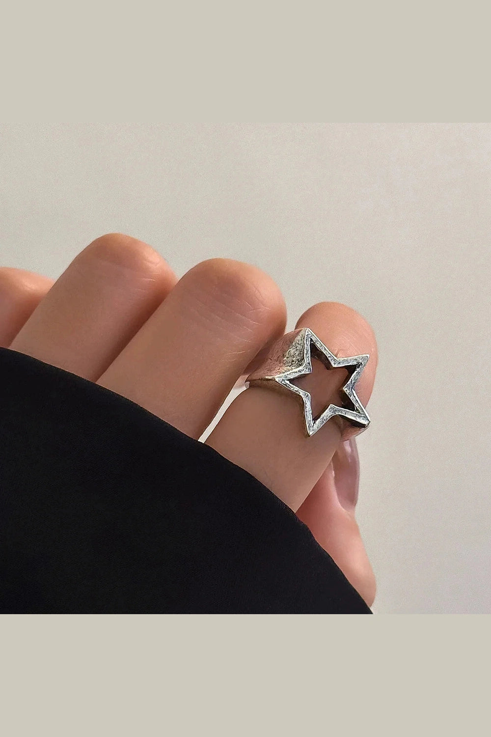 Y2k Celestial Silver Starlet Ring