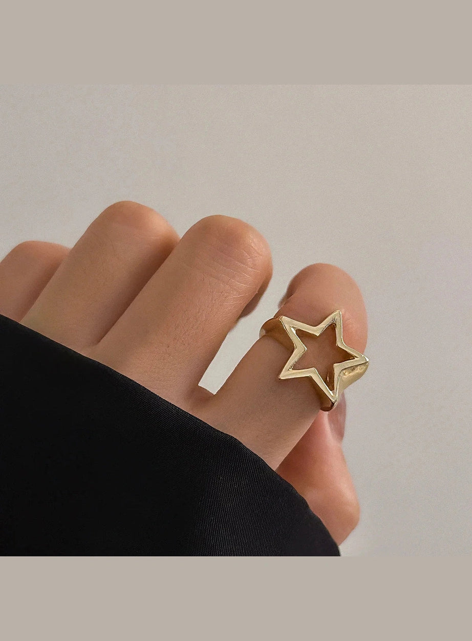 Y2k Celestial Silver Starlet Ring