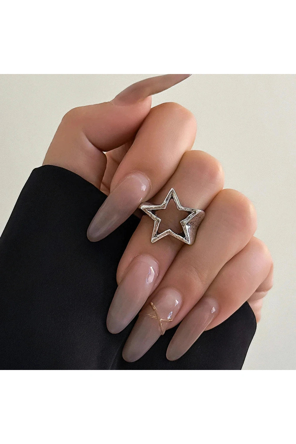 Y2k Celestial Silver Starlet Ring