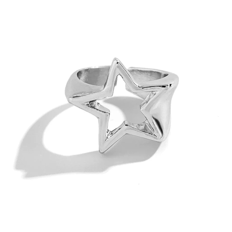 Y2k Celestial Silver Starlet Ring