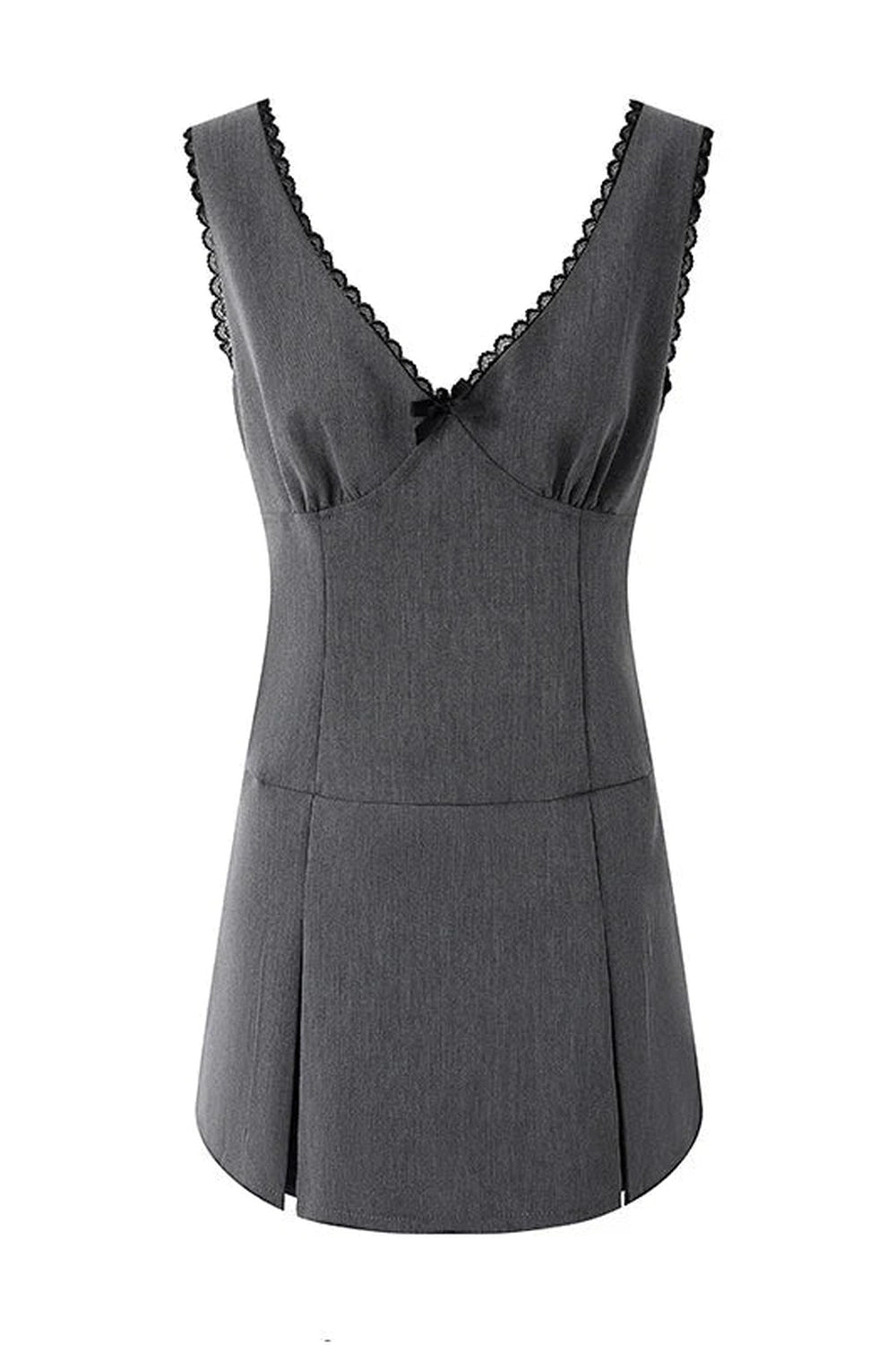 Y2k Charcoal Lace Trim Dress