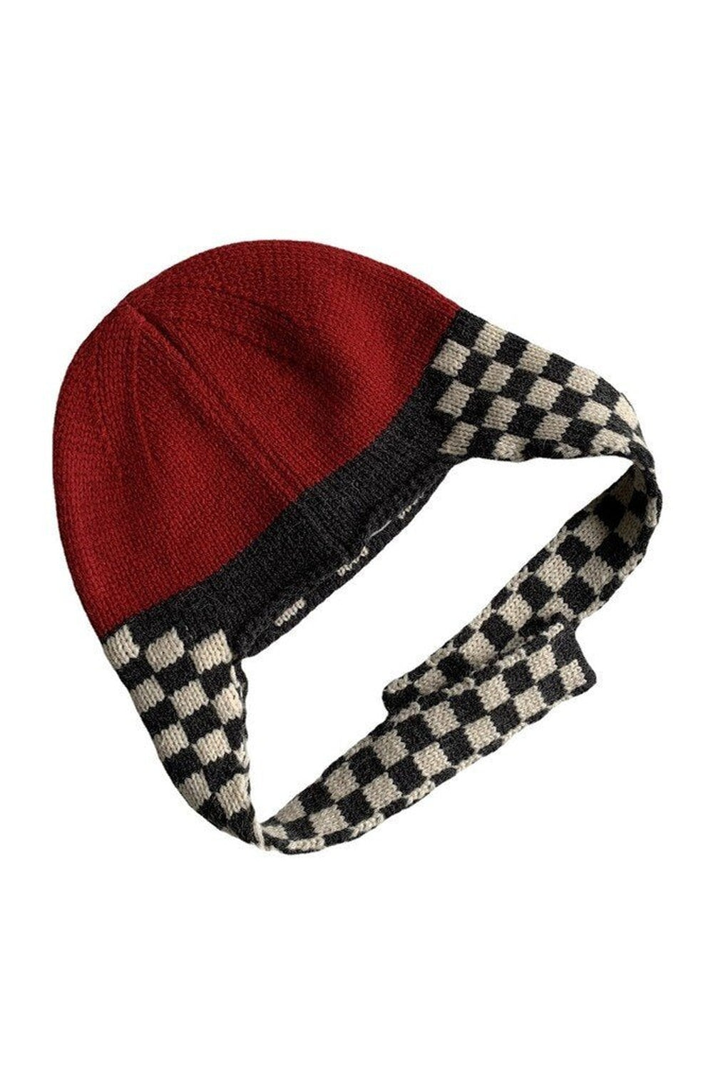 Y2k Checkerboard Lei Feng Ear Warmer Cap