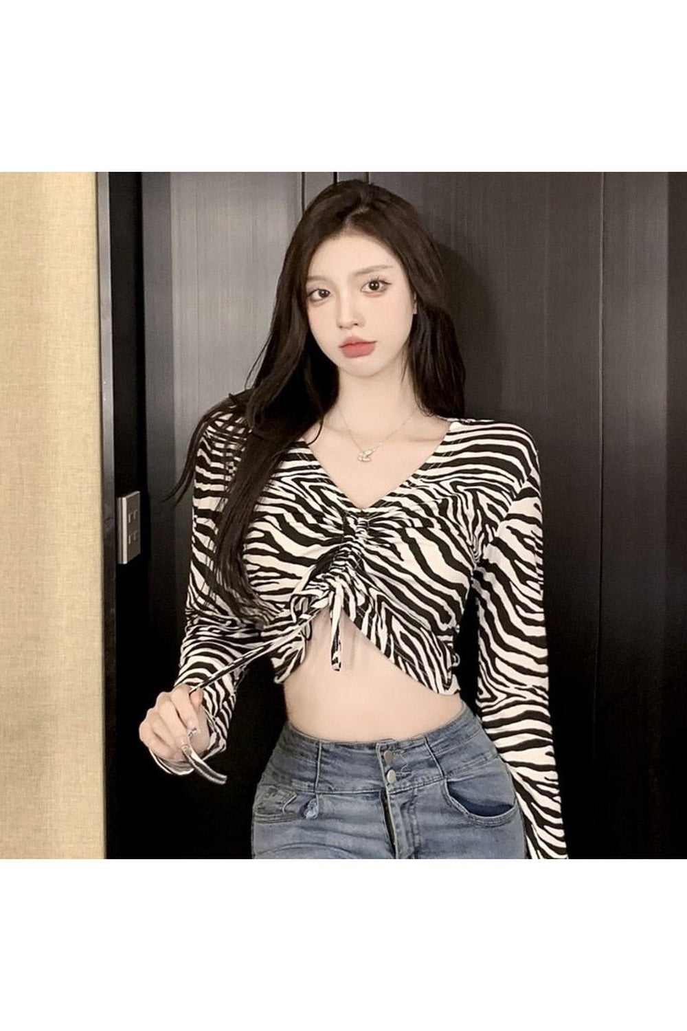 Y2k Checkered Off The Shoulder Crop Top