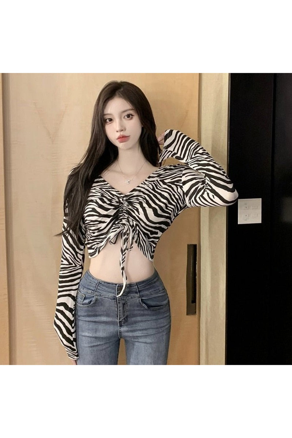 Y2k Checkered Off The Shoulder Crop Top