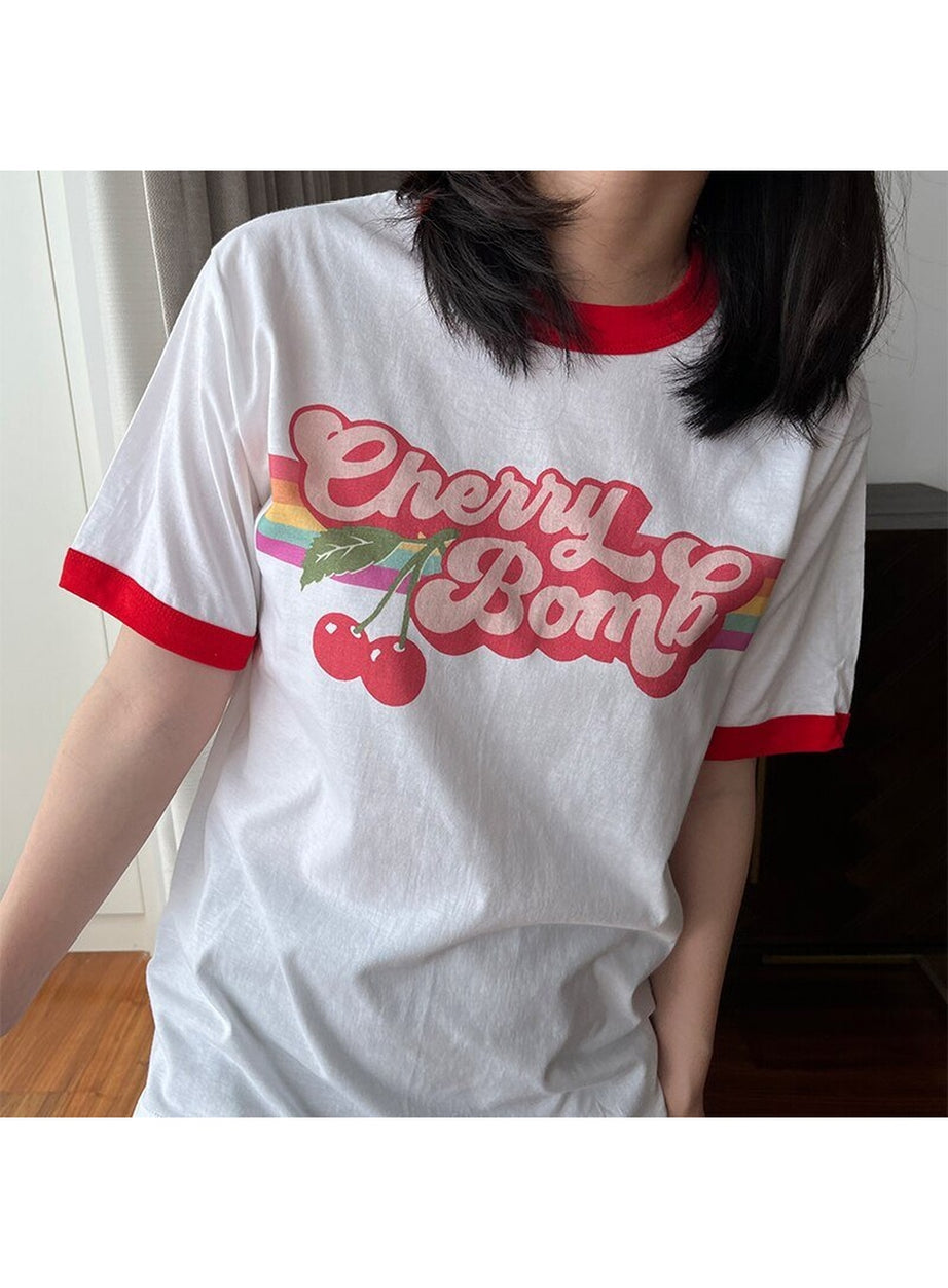Y2k Cherry Bomb Aesthetic T-shirt