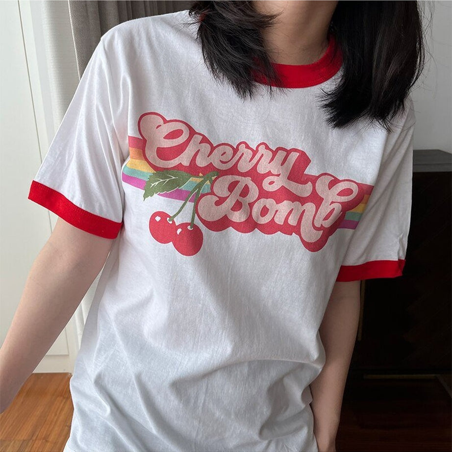 Y2k Cherry Bomb Aesthetic T-shirt