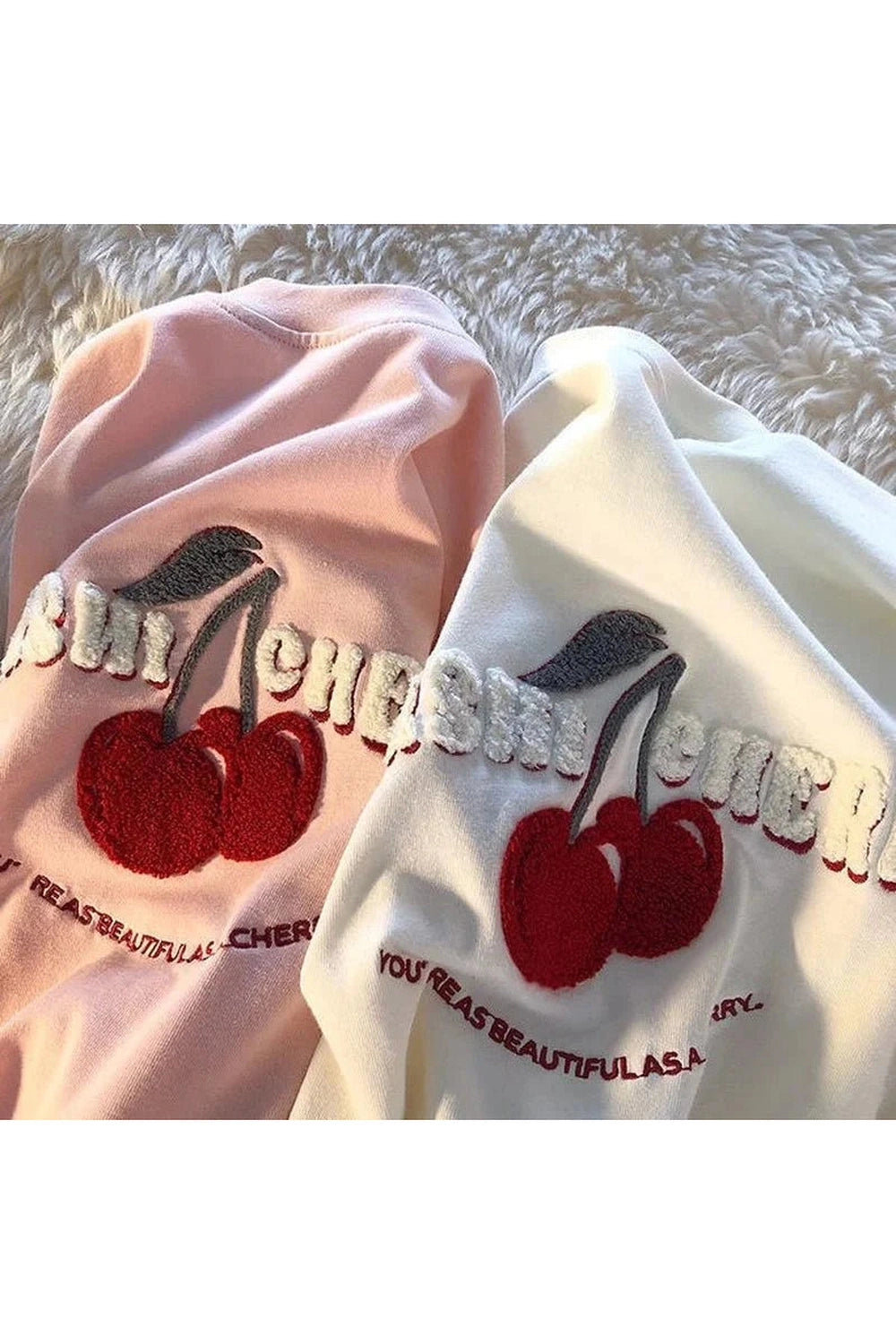 Y2k Cherry Embroidery Pink Top