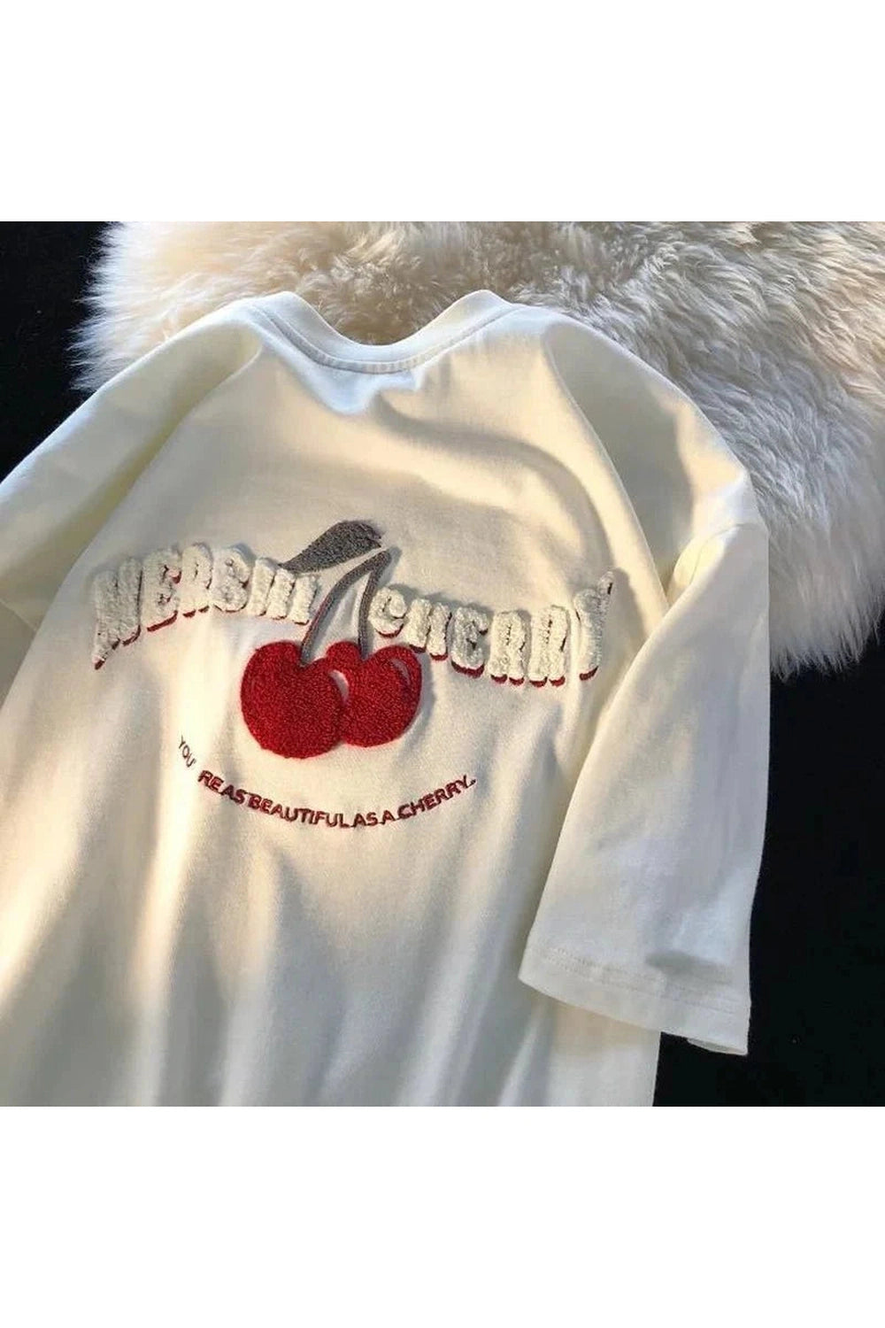 Y2k Cherry Embroidery Pink Top