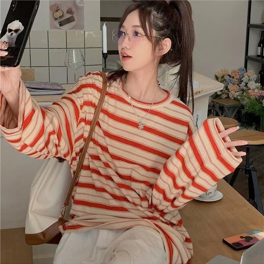 Y2k Chic Striped Unisex Long Sleeve T-shirt