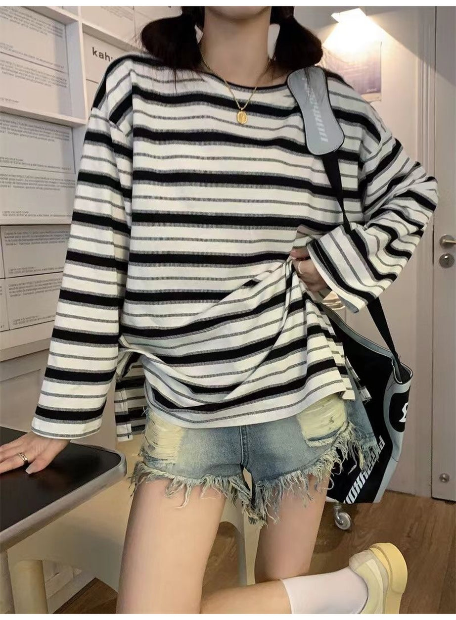 Y2k Chic Striped Unisex Long Sleeve T-shirt