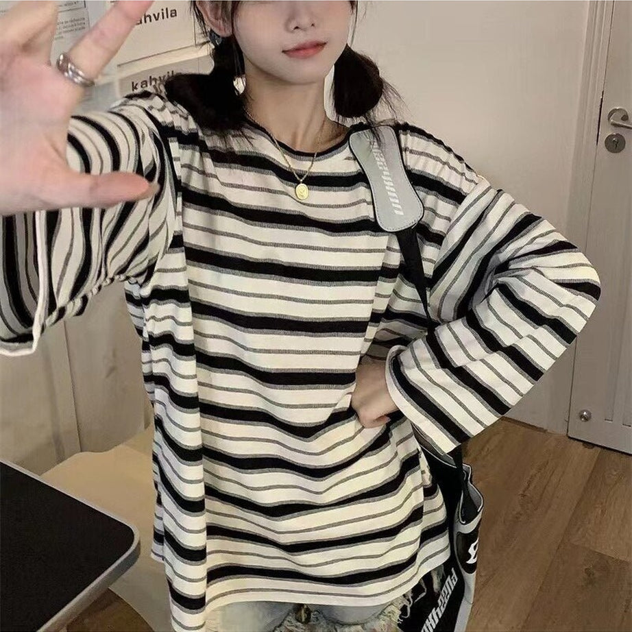 Y2k Chic Striped Unisex Long Sleeve T-shirt