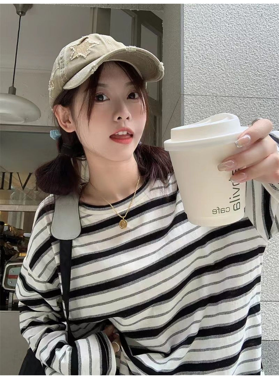 Y2k Chic Striped Unisex Long Sleeve T-shirt