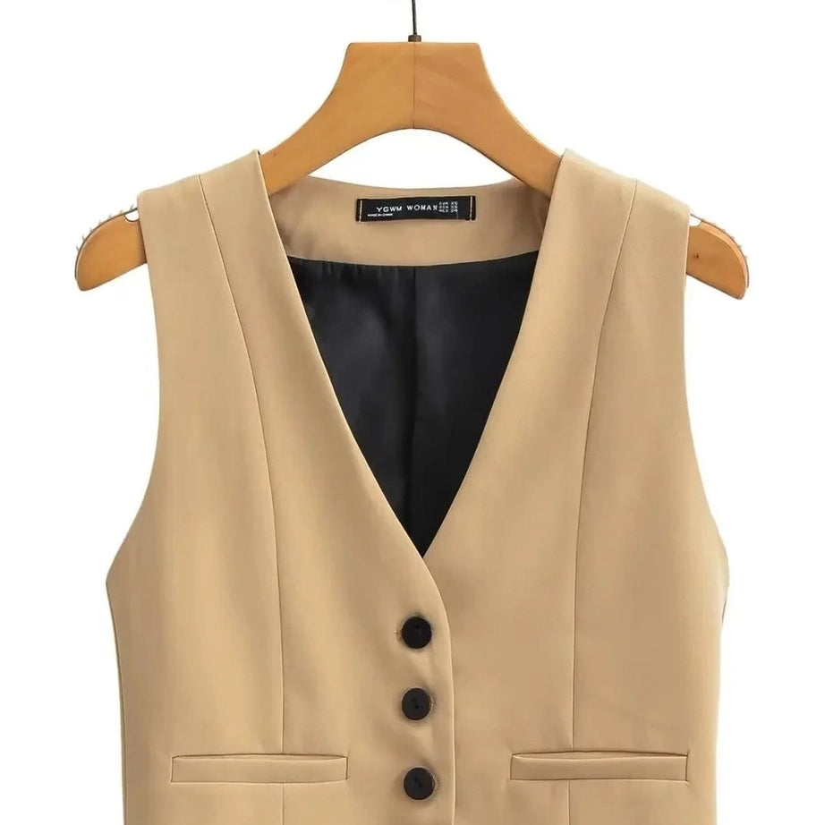 Y2k Chic V-Neck White Vest