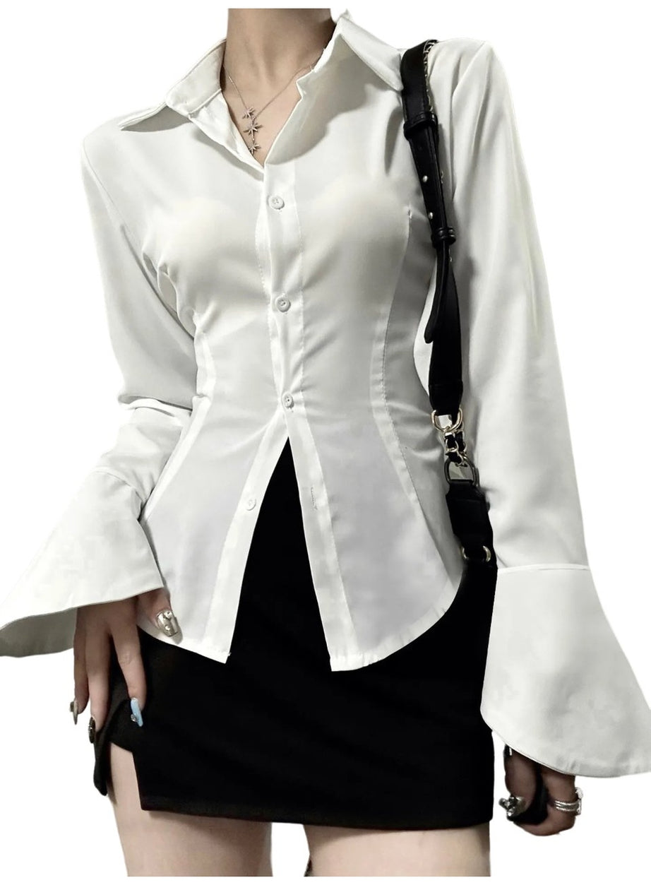 Y2k Chiffon Bandage Collar Blouse