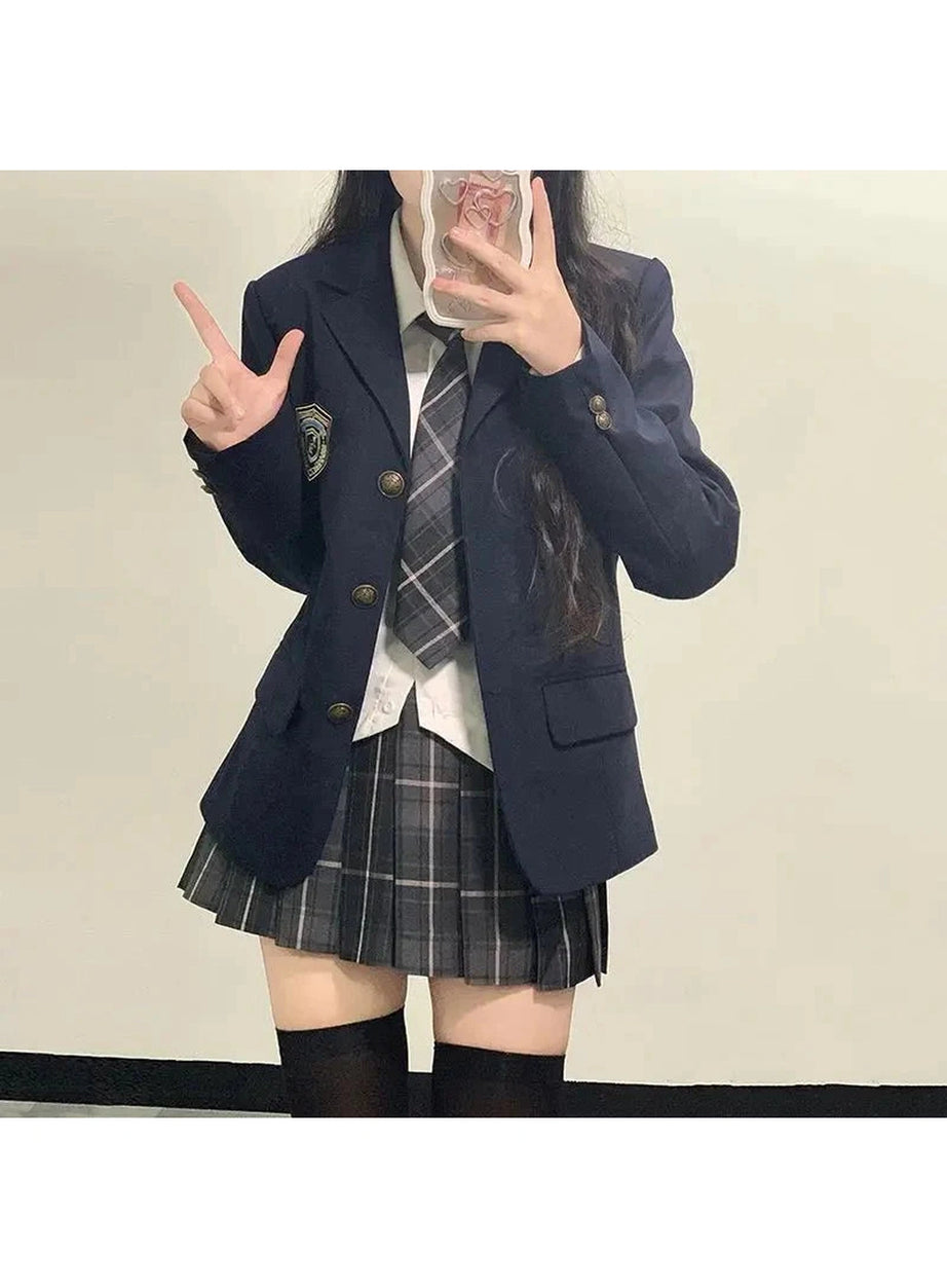 Y2k Classic Preppy School Outfit Set