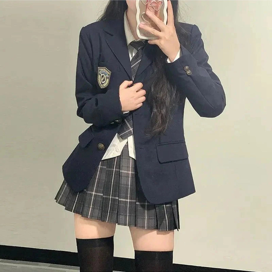 Y2k Classic Preppy School Outfit Set