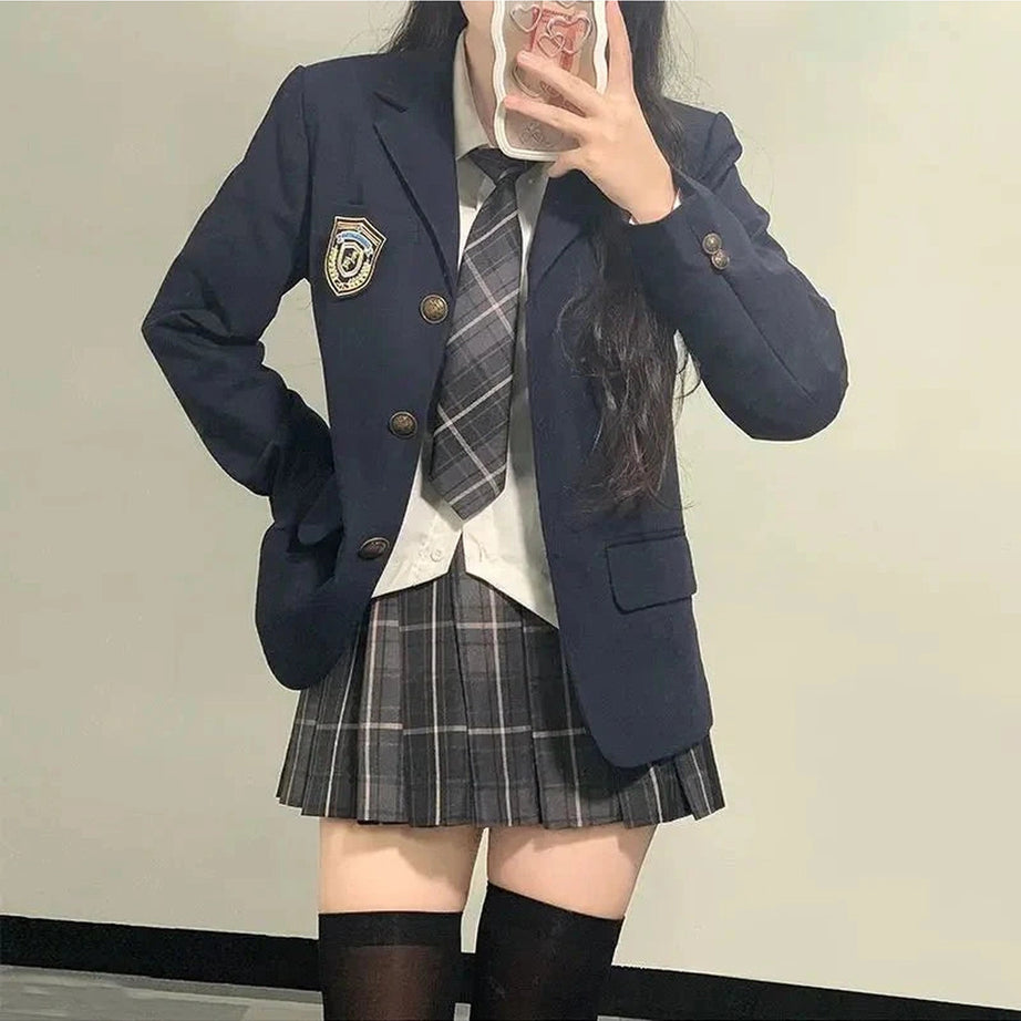 Y2k Classic Preppy School Outfit Set