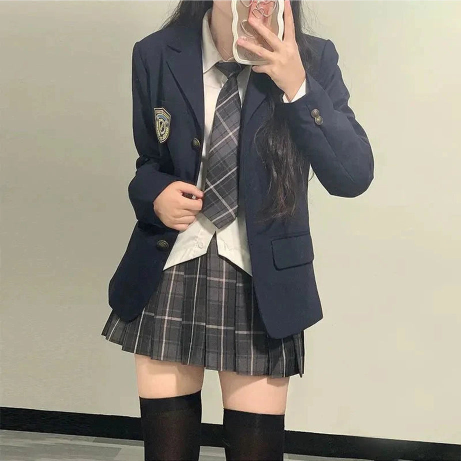 Y2k Classic Preppy School Outfit Set