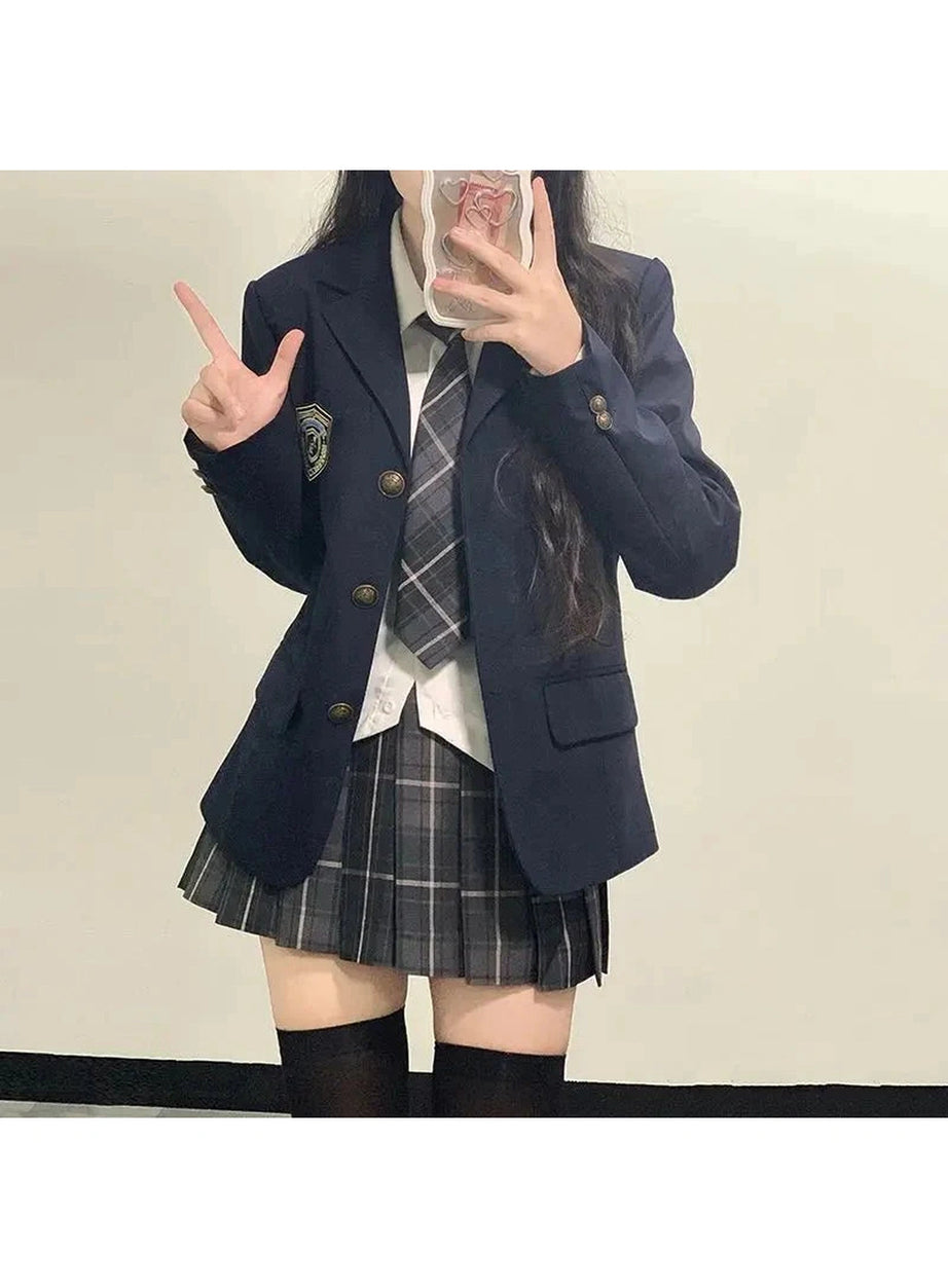 Y2k Classic Preppy School Outfit Set