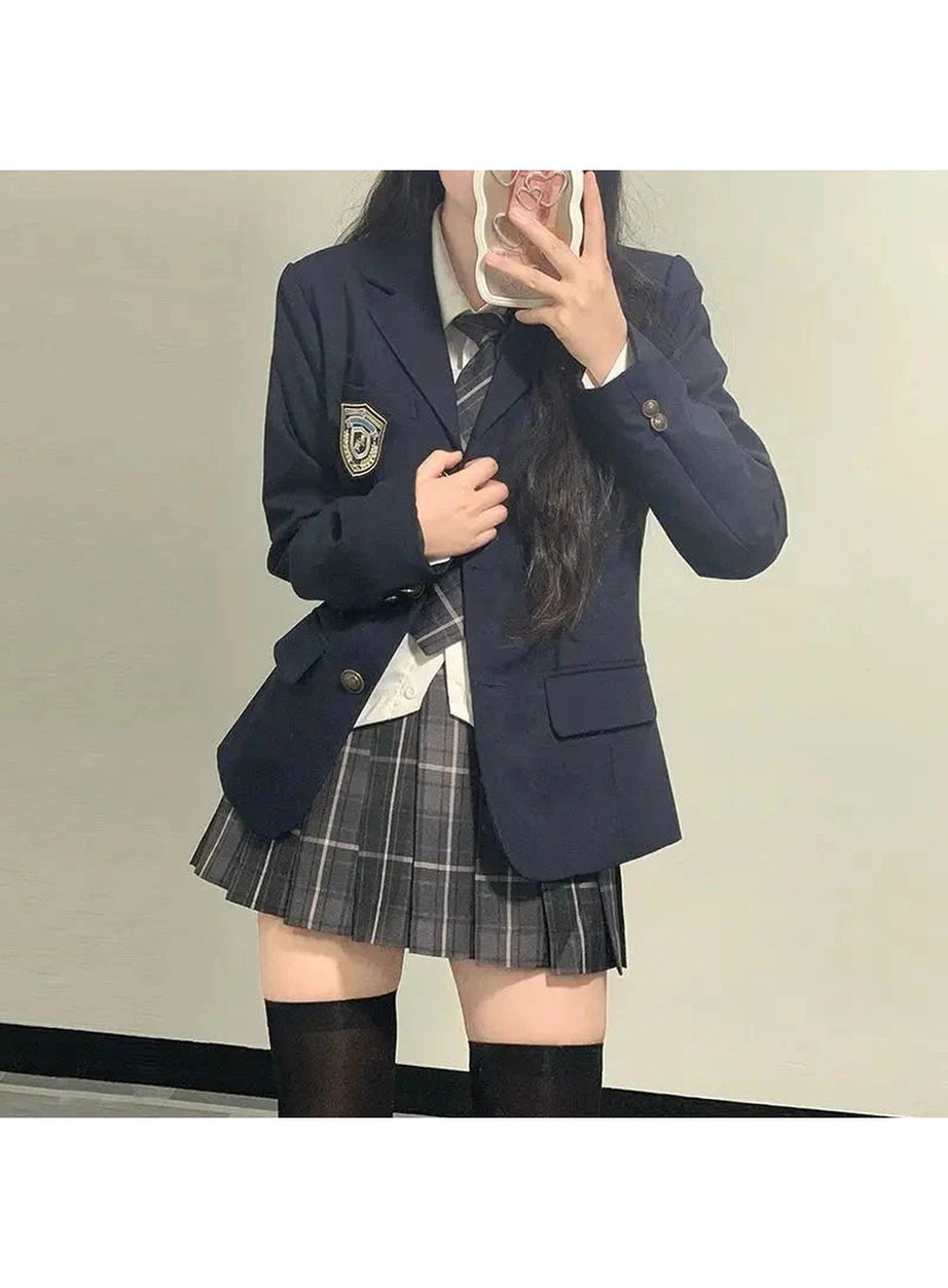 Y2k Classic Preppy School Outfit Set