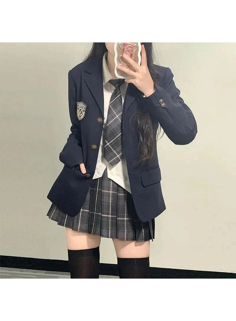 Y2k Classic Preppy School Outfit Set